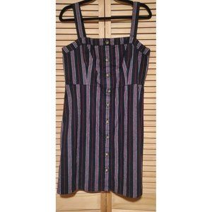 Hollister Jumper Dress Black Red White Striped Juniors Size L